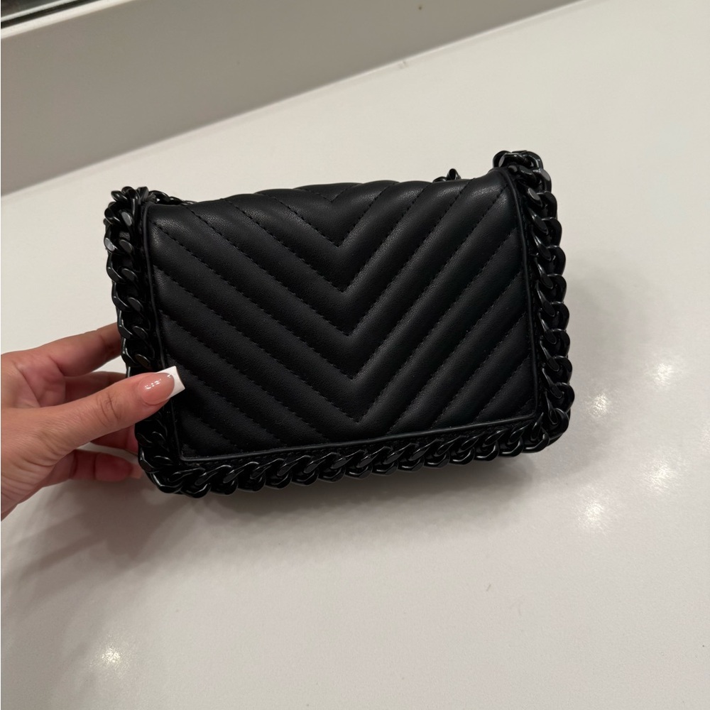Aldo Black Chevron Crossbody Bag